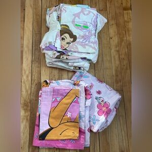 Disney Princess & Dora Pink and Purple Kids FULL SIZE sheet sets ( 7 pieces)